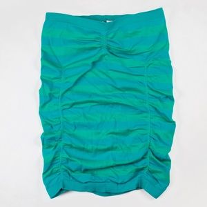 Marciano | Ruched Teal Microfiber Spandex Tube Top